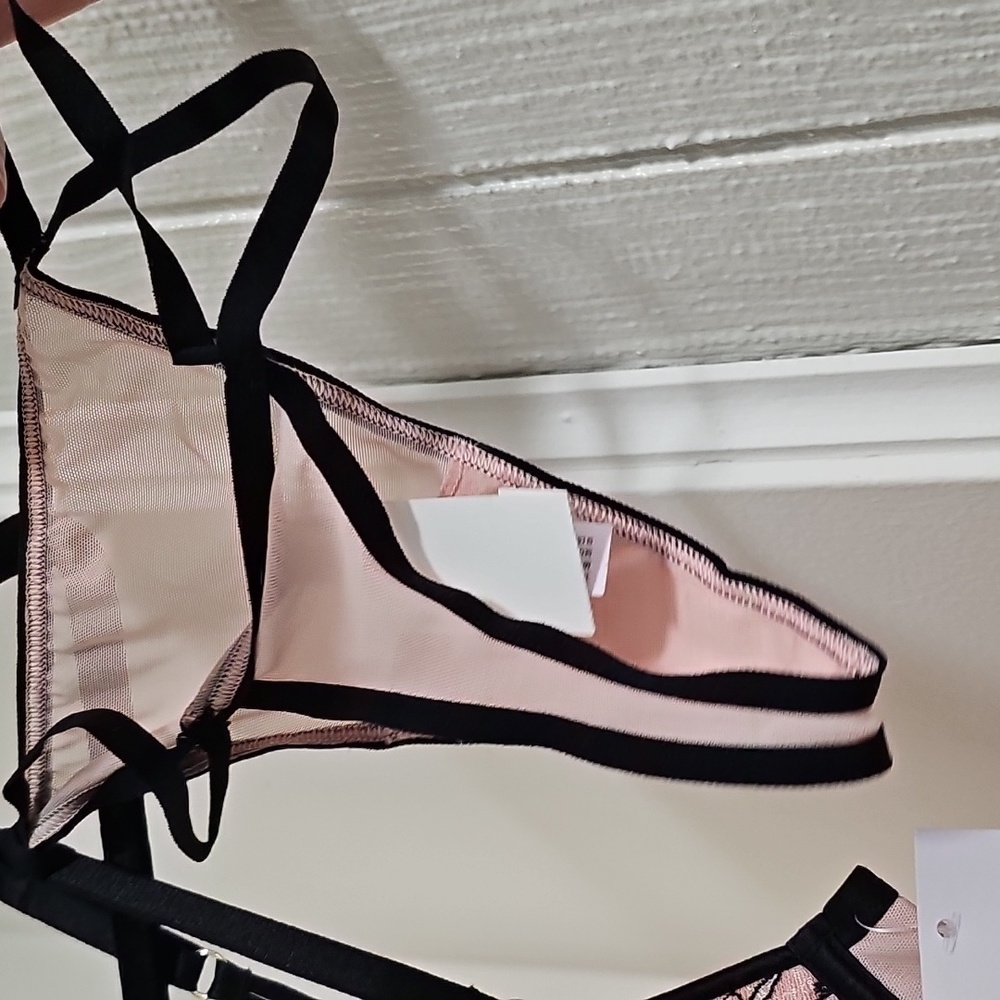 NWT Auden Push-Up Babydoll with Thong Set Ice Rose Size XS - Picture 11 of 15